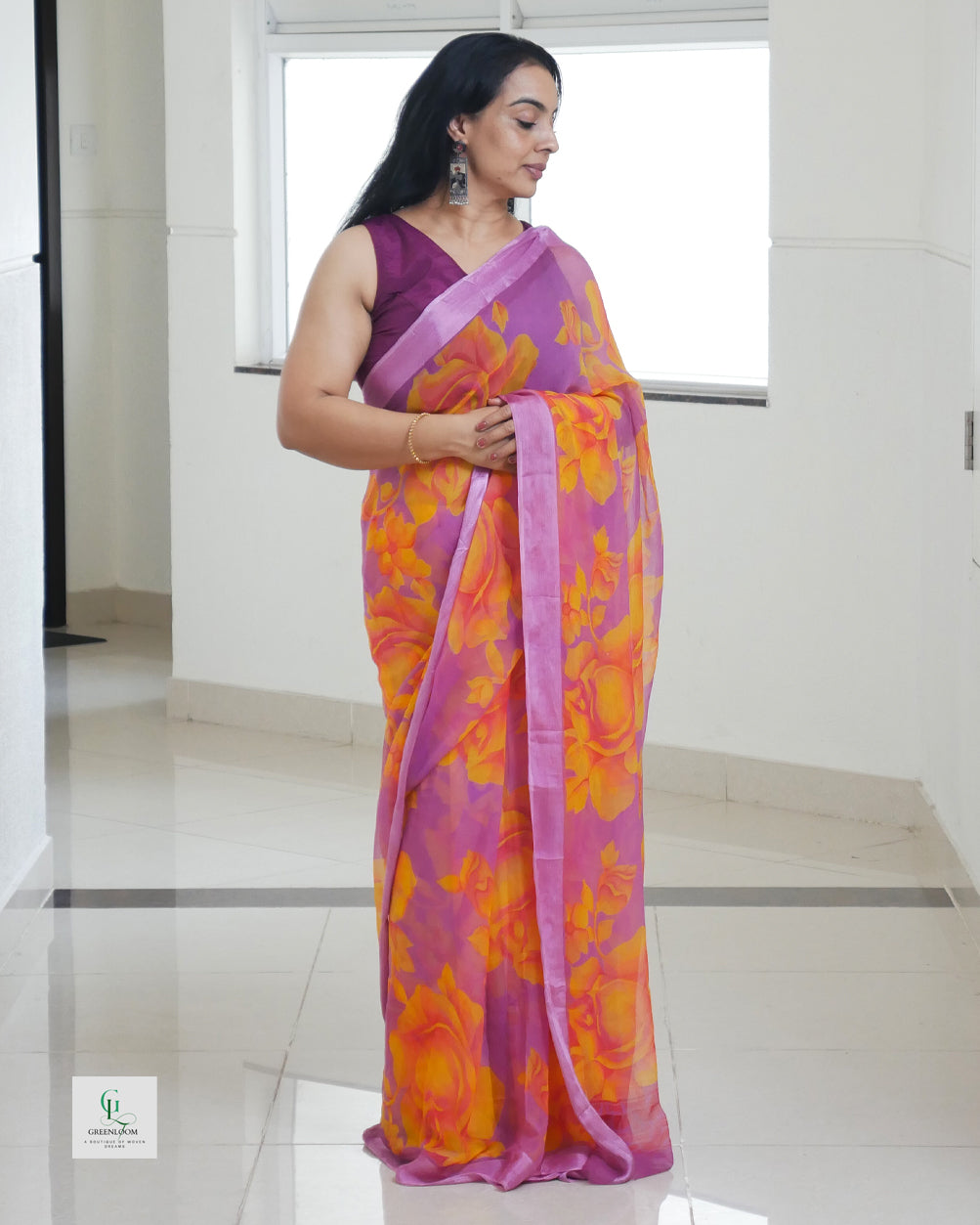 Pure Chiffon Saree with Blouse Piece | Lightweight & Elegant Drape