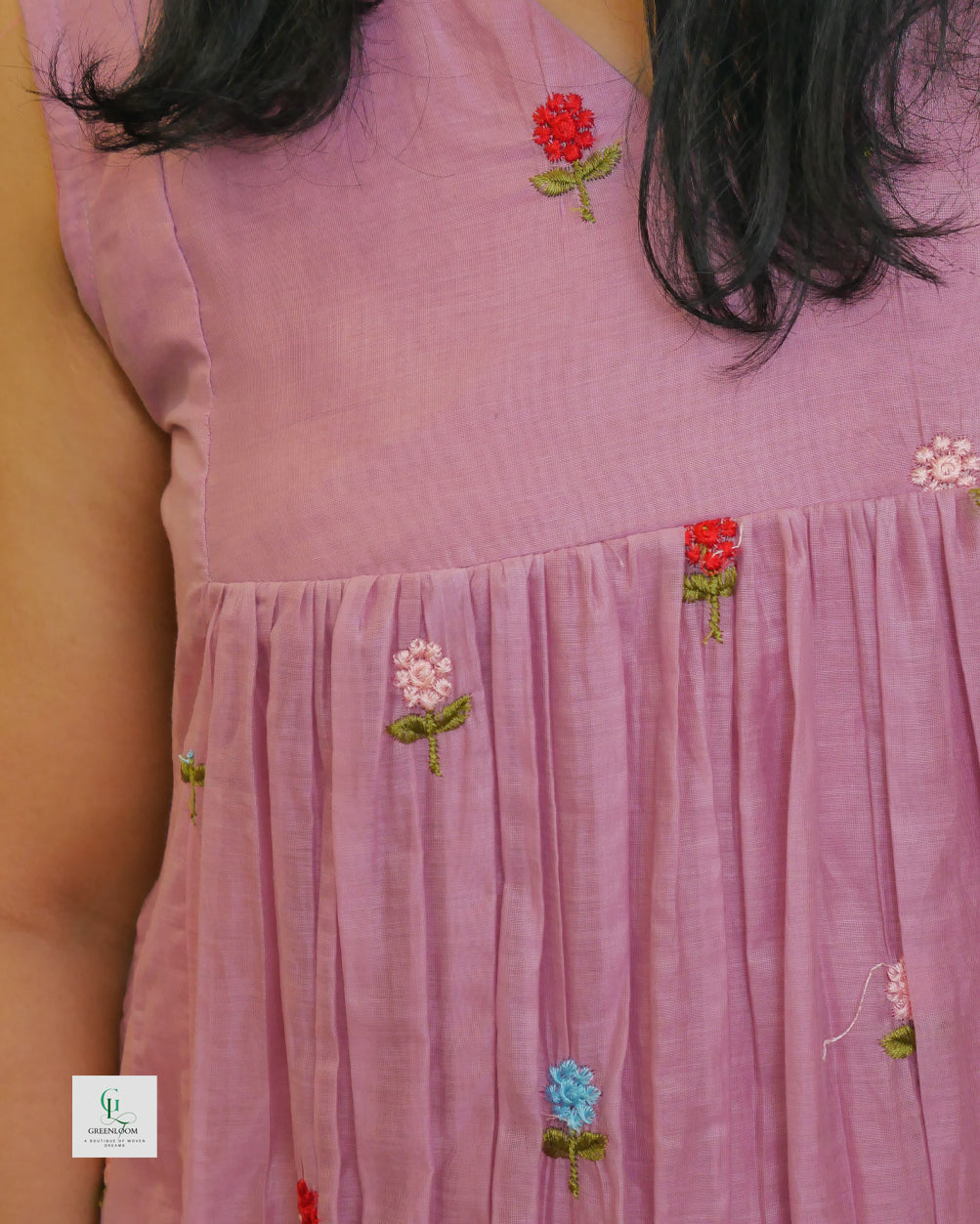 Chanderi A-Line Frock | Lightweight Ethnic Dress