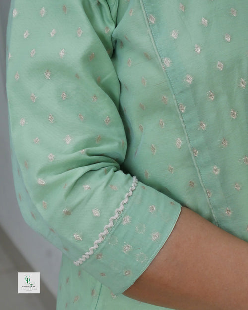 Canderi Fabric A-Line Dress in Dreamy Pastel Shade | Elegant Ethnic Wear for Women