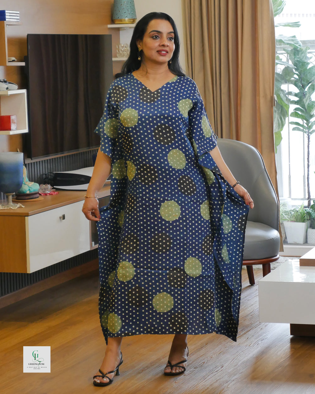 Modal Kaftan – V Neck | 47” Length | Sizes S–XXL