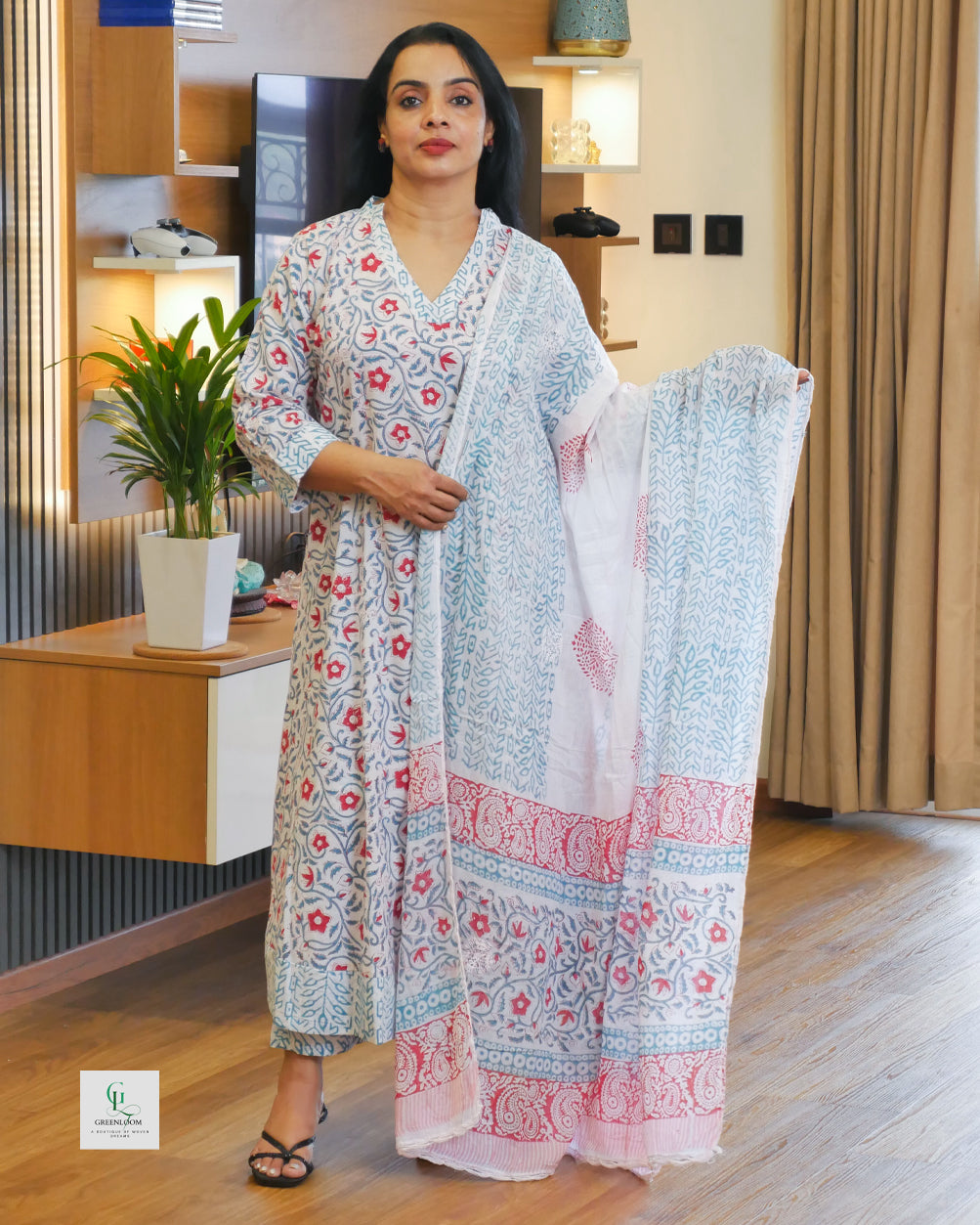 Cotton 3-Piece Summer Set for Women | Breathable Kurta, Bottom & Dupatta | Lightweight Daily Wear