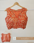 Cotton Batik Print Readymade Blouse – Elbow Sleeve Attached, Adjustable Size (36–40)