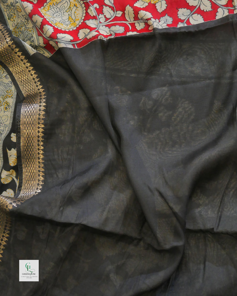 Modal Saree with Timeless Kalamkari Print ✨ | Plain Blouse Included