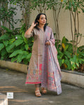Women’s Three-Piece Set with Machine Embroidery & Dupatta