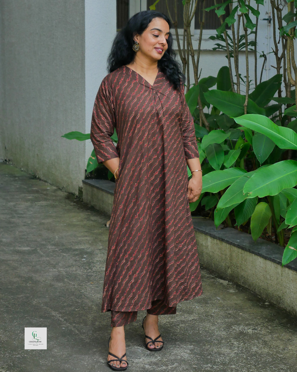 Pure Cotton Co-Ord Set – V Neck with 3/4 Sleeves