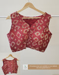 Cotton Batik Print Readymade Blouse – Elbow Sleeve Attached, Adjustable Size (36–40)