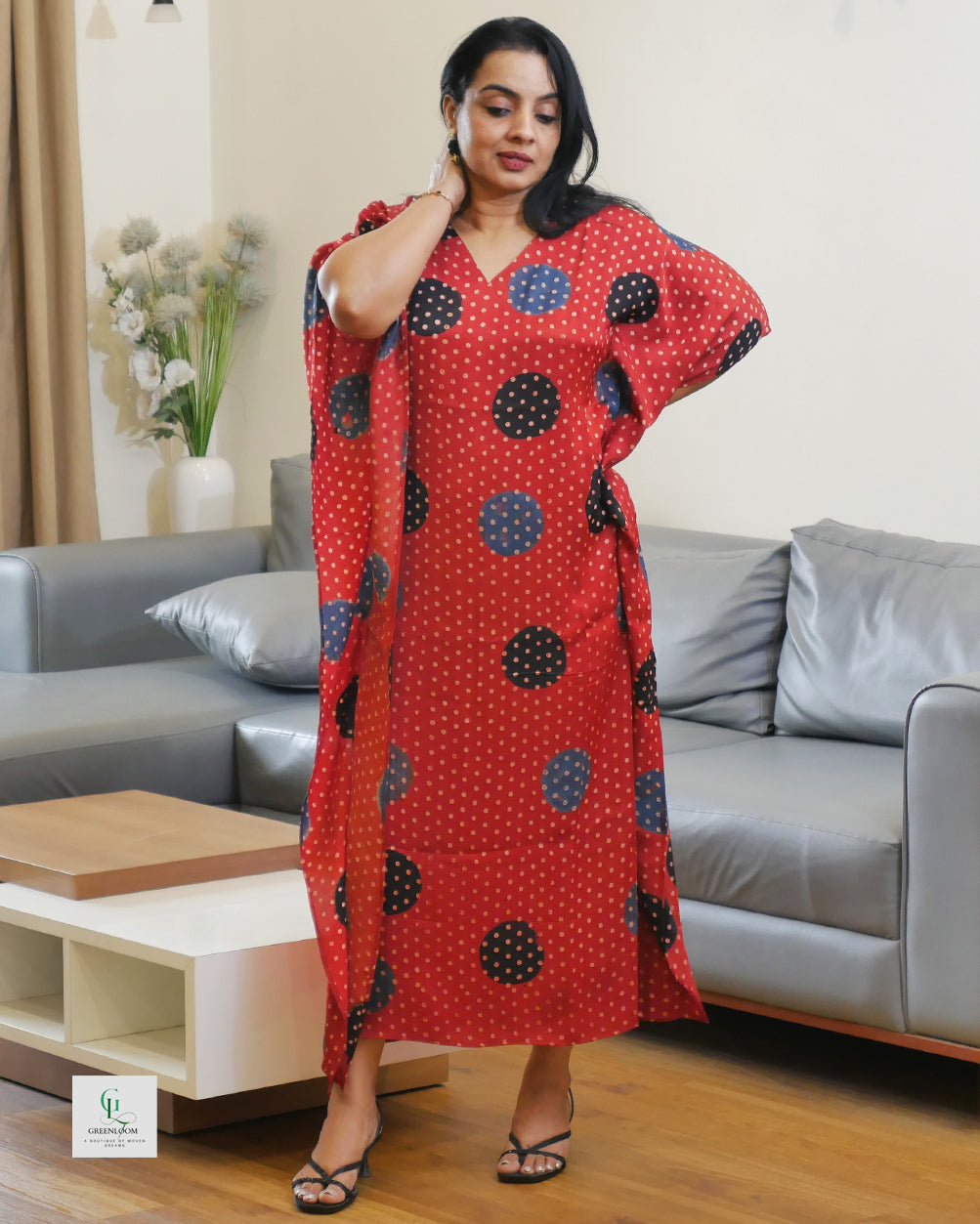 Modal Kaftan – V Neck | 47” Length | Sizes S–XXL