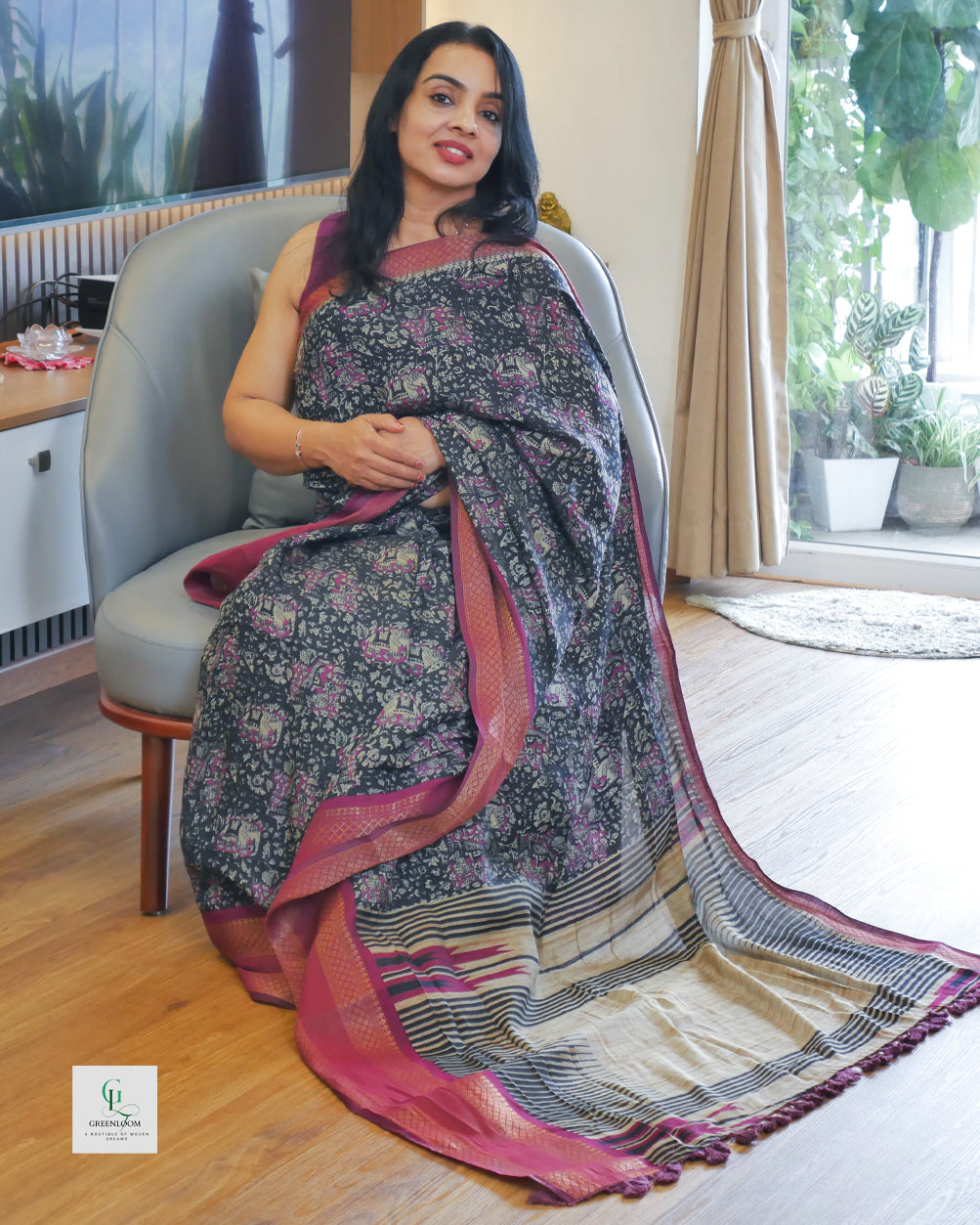 Premium Mul Cotton Badami Silk Saree – Elegant & Lightweight