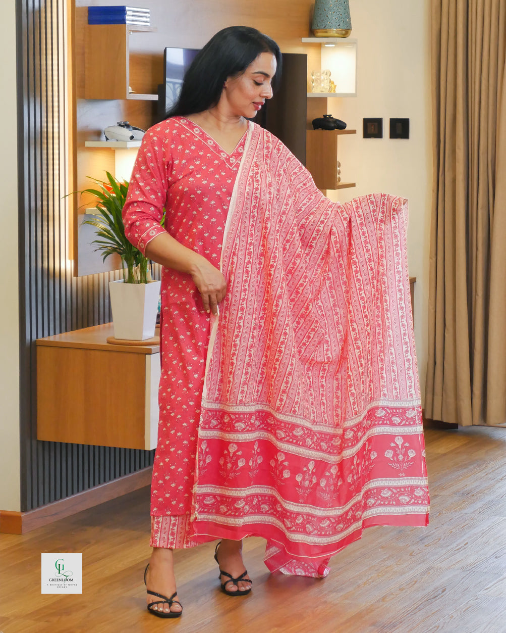 Cotton 3-Piece Summer Set for Women | Breathable Kurta, Bottom & Dupatta | Lightweight Daily Wear