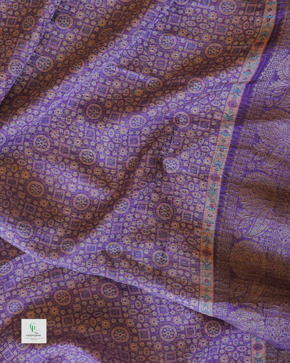 Bhugodi Kala Silk Saree – Mughal Print with Matching Blouse