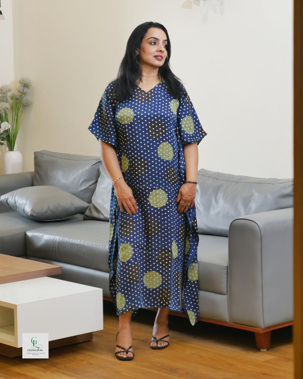 Modal Kaftan – V Neck | 47” Length | Sizes S–XXL