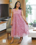 Chanderi A-Line Frock | Lightweight Ethnic Dress