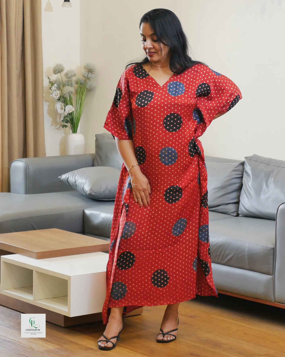 Modal Kaftan – V Neck | 47” Length | Sizes S–XXL