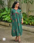Mul Chanderi Frock with Front Pleated Design