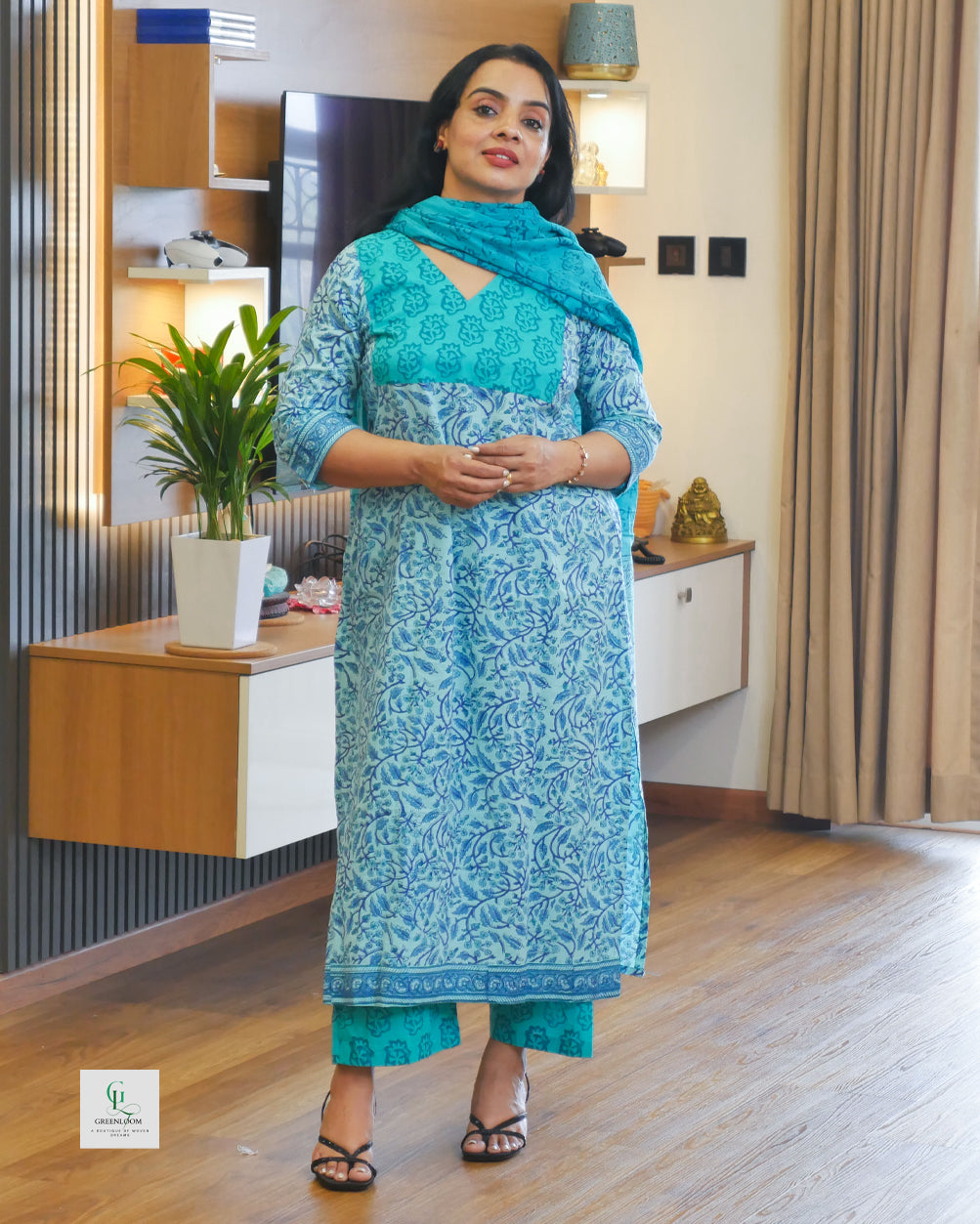 Cotton 3-Piece Summer Set for Women | Breathable Kurta, Bottom & Dupatta | Lightweight Daily Wear