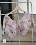 Cotton Readymade Blouse | Half Sleeve | Thread Work | Off White | Size 34–42 (Alterable)