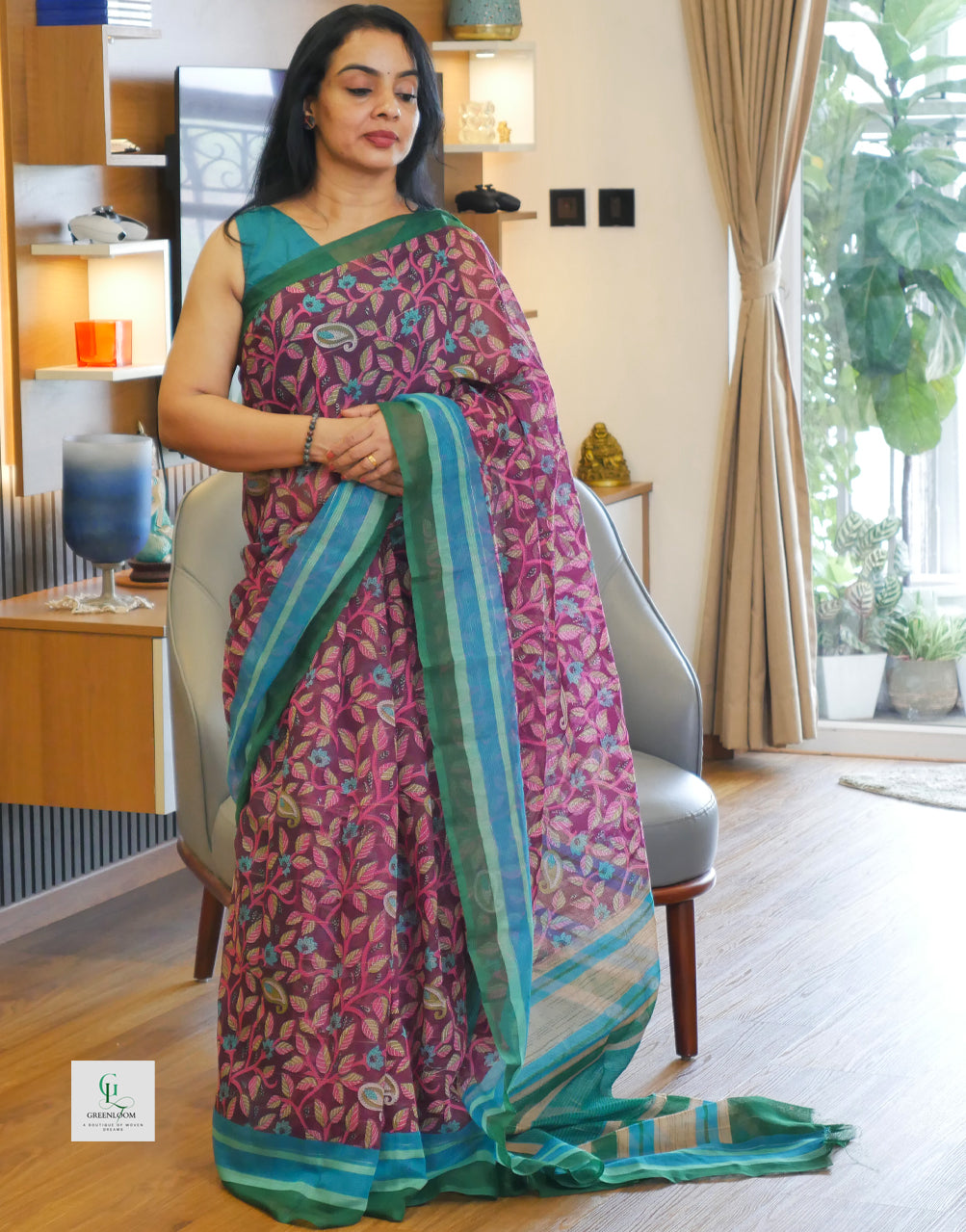 Elegant Printed Cotton Saree – Lightweight & Comfortable
