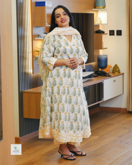 Cotton 3-Piece Summer Set for Women | Breathable Kurta, Bottom & Dupatta | Lightweight Daily Wear