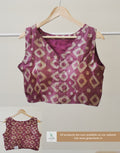 Cotton Batik Print Readymade Blouse – Elbow Sleeve Attached, Adjustable Size (36–40)