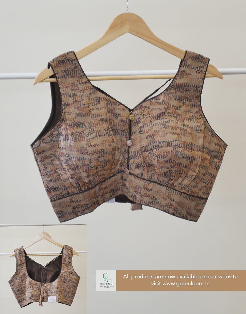 Cotton Floral Print Sleeveless Blouse – Adjustable Size (36–40)