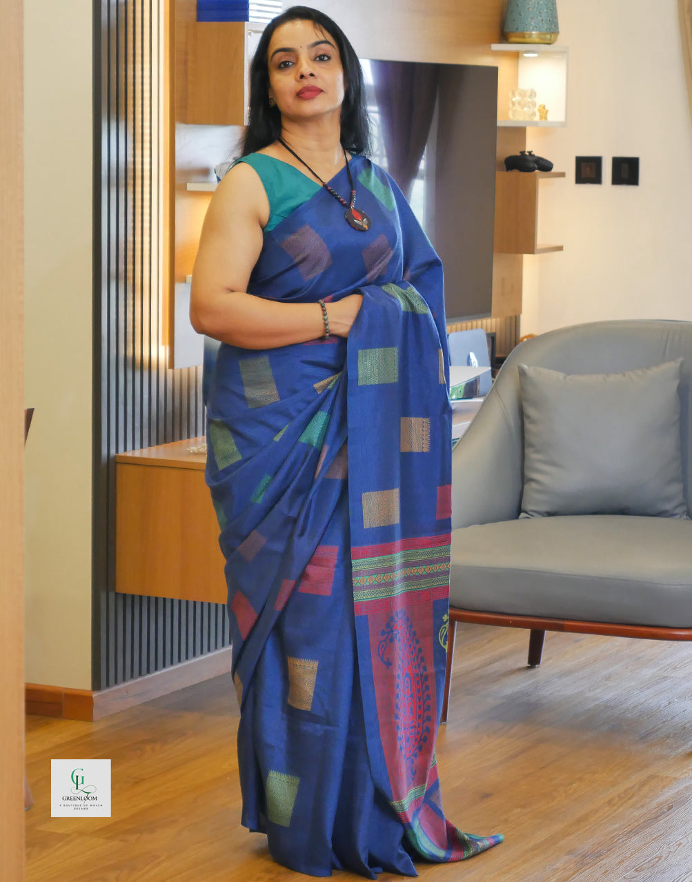 Luxury Kashmiri Kathan Silk Saree – Traditional Weave & Rich Look