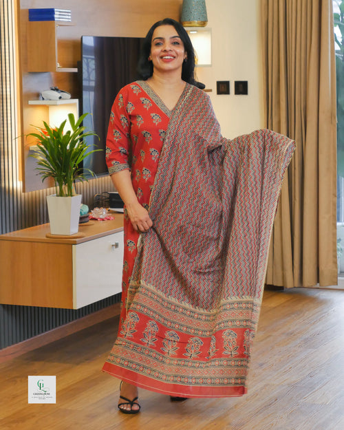 Cotton 3-Piece Summer Set for Women | Breathable Kurta, Bottom & Dupatta | Lightweight Daily Wear