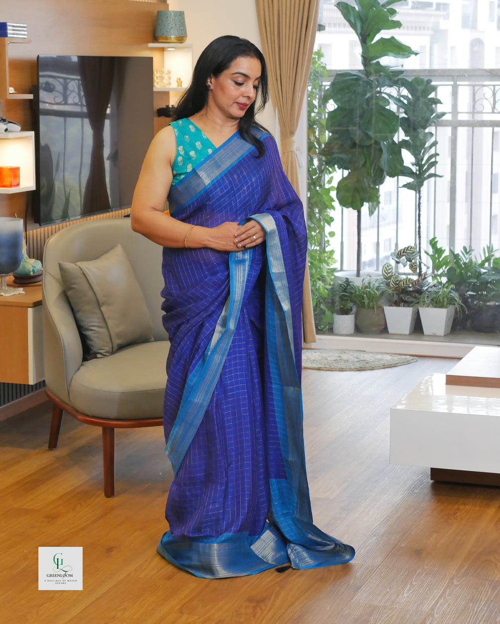 Crepe Georgette Saree with blouse.