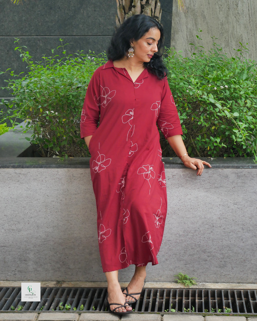 Cotton Co-Ord Set – Collar Pattern Top only