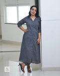 Printed Cotton Co-Ord Set – A-Line Fit with Coat Collar Neck