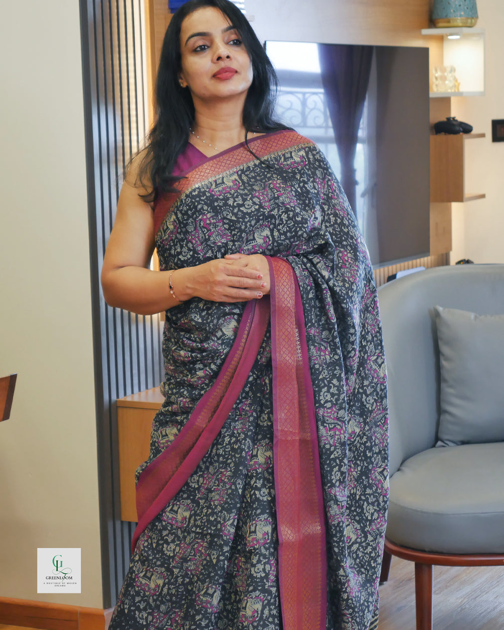 Premium Mul Cotton Badami Silk Saree – Elegant & Lightweight