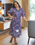 Hakoba Floral Embroidered Frock with Shirt Collar & Button Slit – 46” Length |