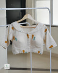 Cotton Readymade Blouse | Half Sleeve | Thread Work | Off White | Size 34–42 (Alterable)