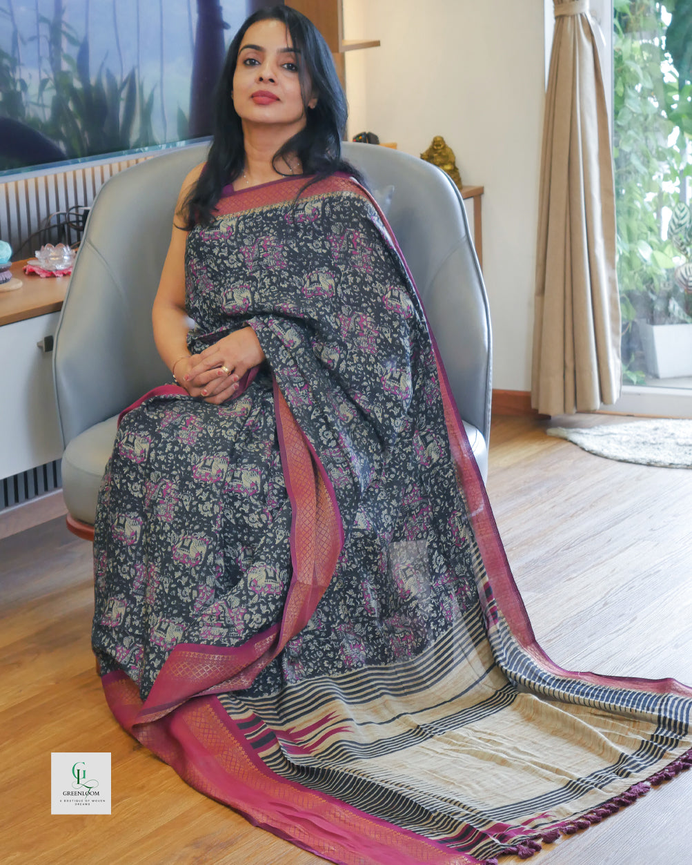 Premium Mul Cotton Badami Silk Saree – Elegant & Lightweight