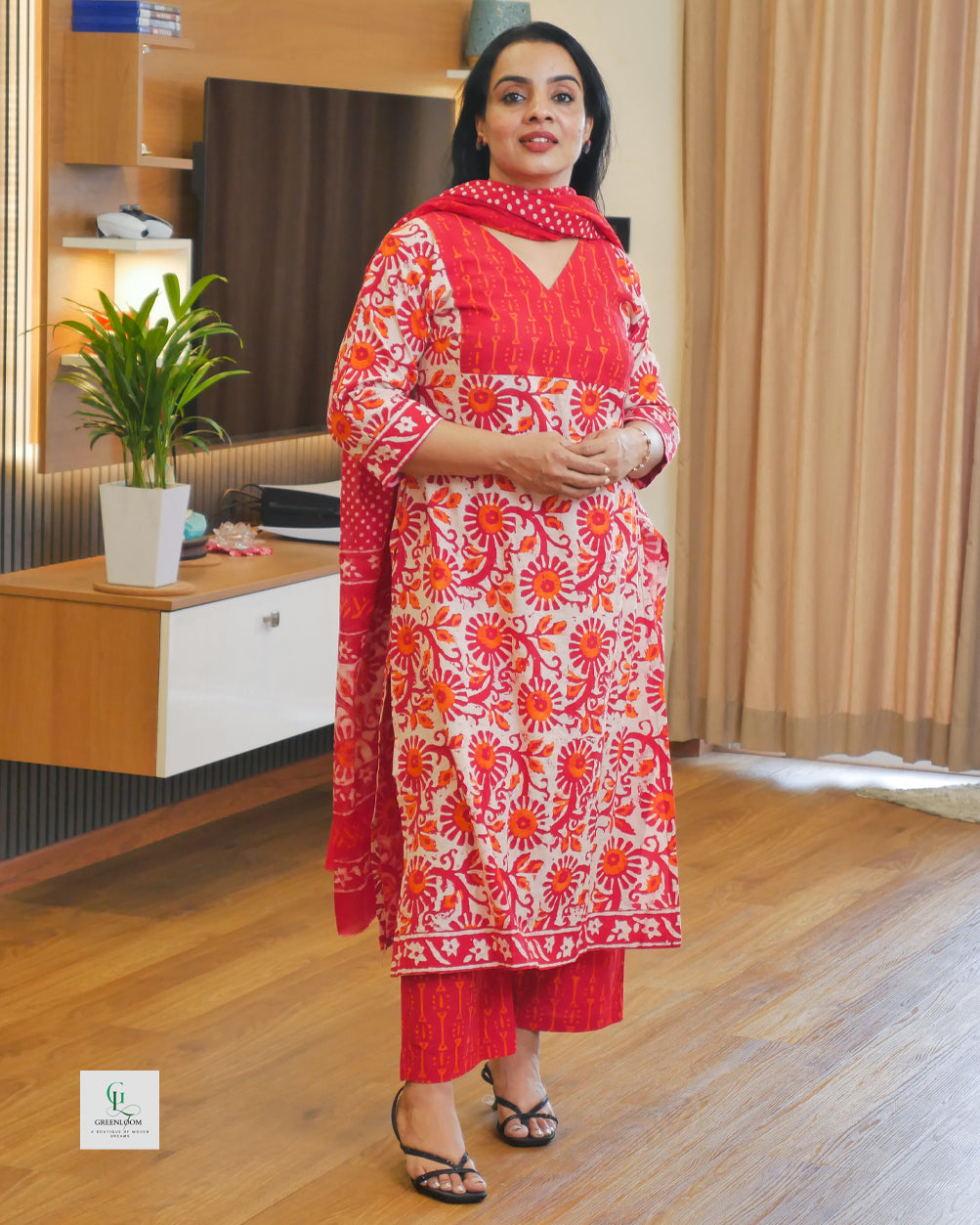 Cotton 3-Piece Summer Set for Women | Breathable Kurta, Bottom & Dupatta | Lightweight Daily Wear