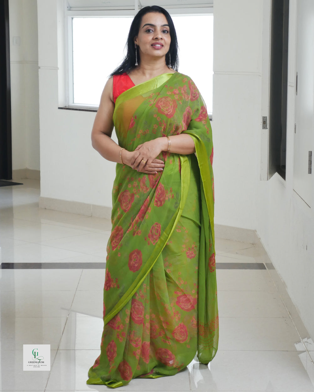 Pure Chiffon Saree with Blouse Piece | Lightweight & Elegant Drape