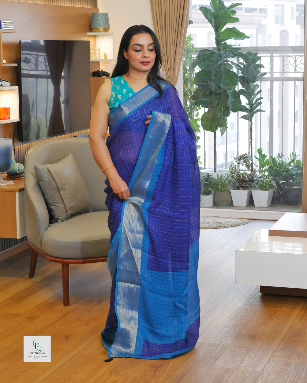 Crepe Georgette Saree with blouse.