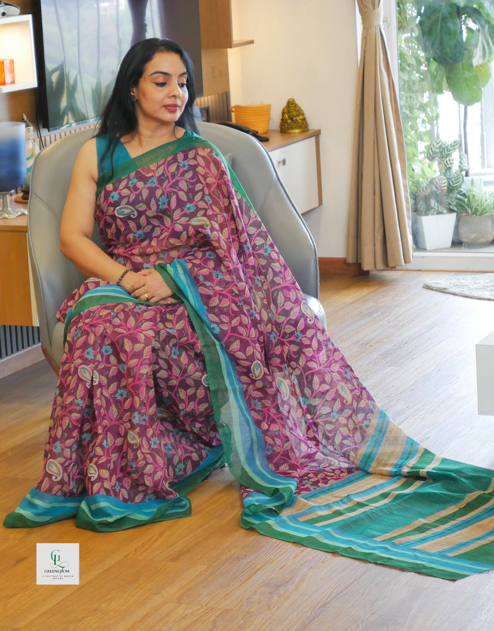 Elegant Printed Cotton Saree – Lightweight & Comfortable