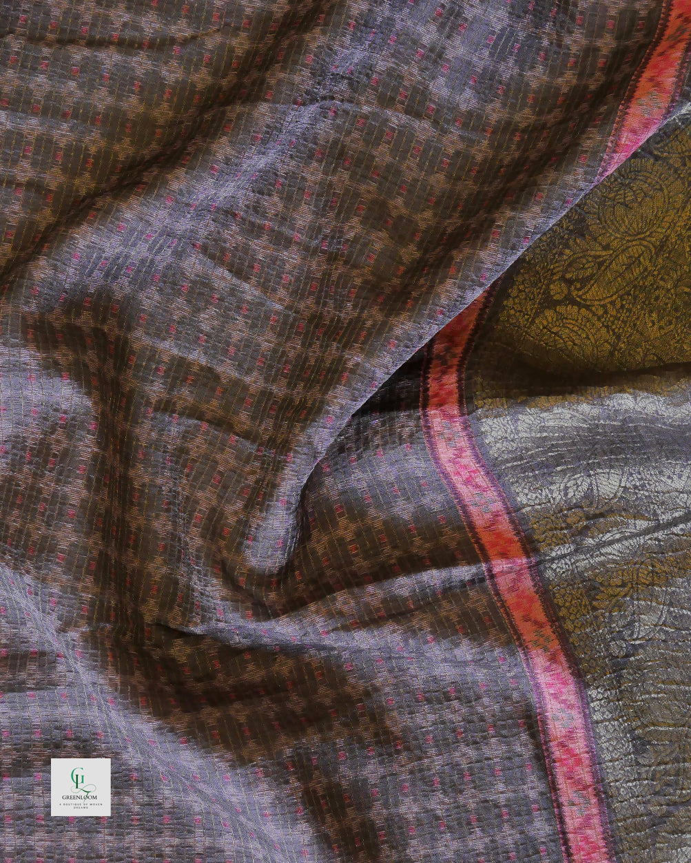 Bhugodi Kala Silk Saree – Mughal Print with Matching Blouse