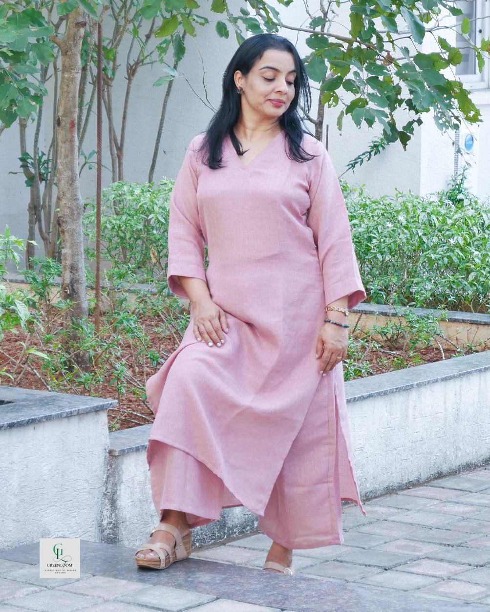 Semi Linen Plain Co-Ord Set – Lightweight & Elegant Everyday Wear