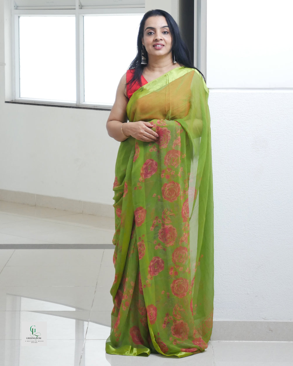 Pure Chiffon Saree with Blouse Piece | Lightweight & Elegant Drape