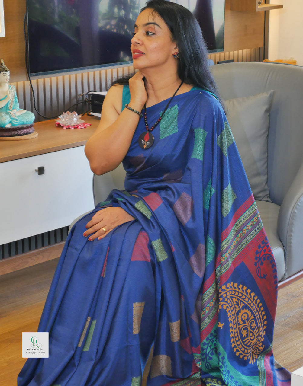 Luxury Kashmiri Kathan Silk Saree – Traditional Weave & Rich Look
