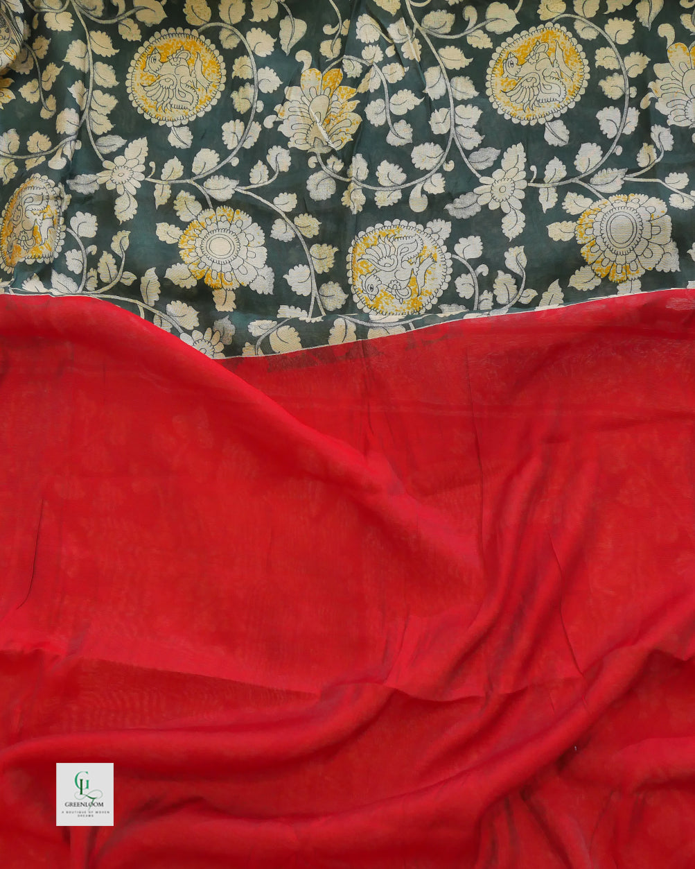 Modal Saree with Timeless Kalamkari Print ✨ | Plain Blouse Included