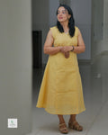 Canderi Fabric A-Line Dress in Dreamy Pastel Shade | Elegant Ethnic Wear for Women