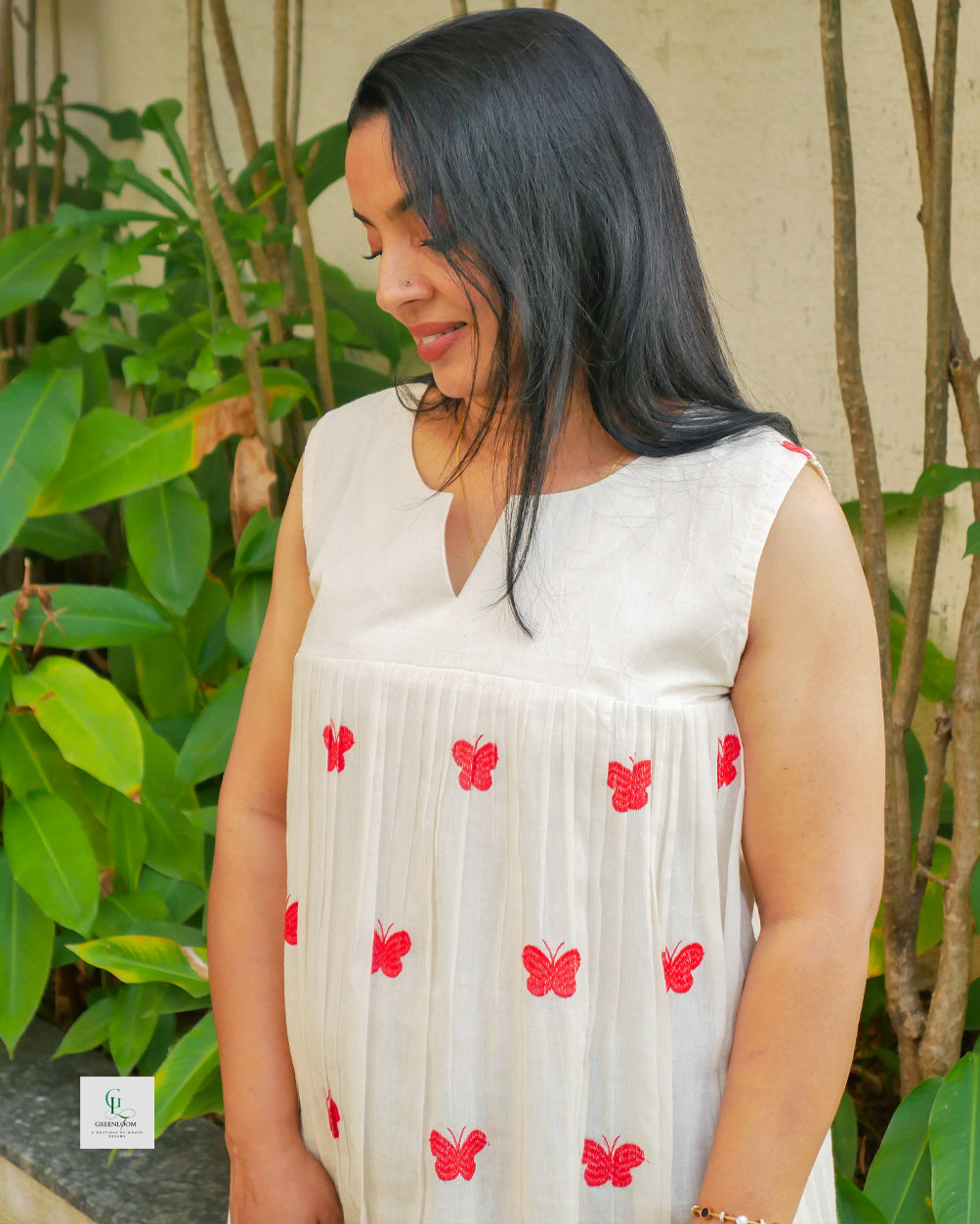 Women’s Sleeveless-Style Frock with Attached Sleeves